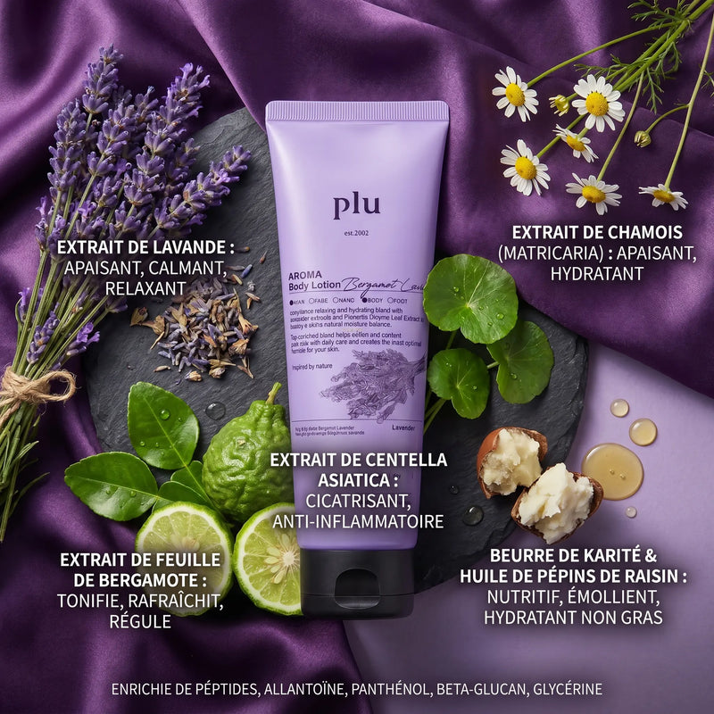 Lotion Corporelle 200 ml - Hydratante - Bergamote & Lavande - PLU PLU