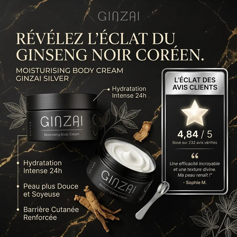 Crème hydratante corps au ginseng – Peau douce, souple et éclatante - GINZAI - Elohé Beauty