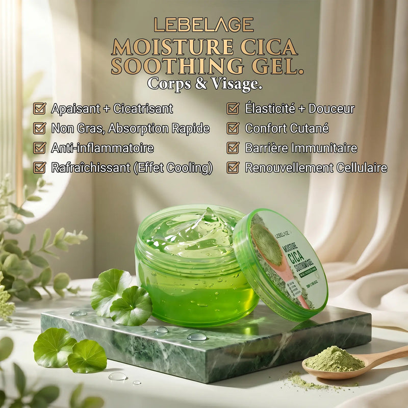 Gel Apaisant cicatrisant & réparateur 300 ml à la Centella Asiatica (Cica) - Visage & Corps Lebelage