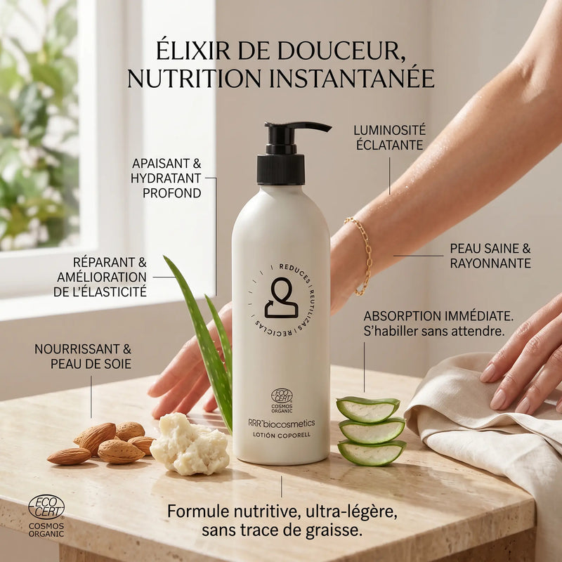 Lotion de Corps Écologique 500 ml – RRR’biocosmetics - Bio, Vegan & COSMOS ORGANIC - Elohé Beauty