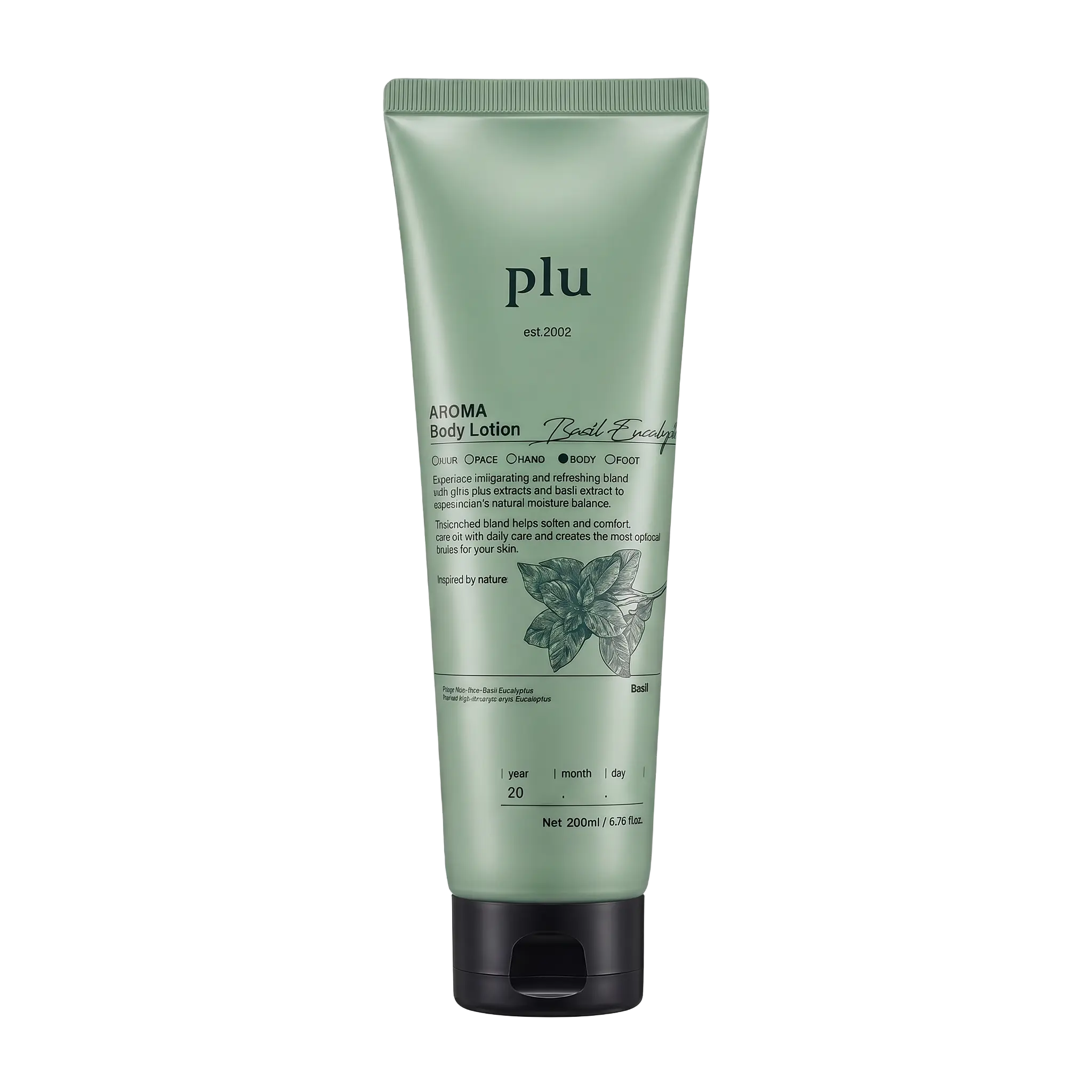 Lotion Corporelle 200 ml - Hydratante & Rafraîchissante - Eucalyptus & Basilic - PLU PLU