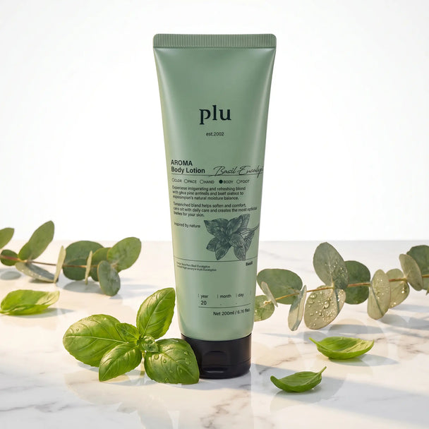 Lotion Corporelle 200 ml - Hydratante & Rafraîchissante - Eucalyptus & Basilic - PLU PLU