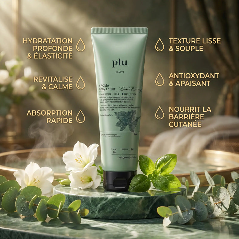 Lotion Corporelle 200 ml - Hydratante & Rafraîchissante - Eucalyptus & Basilic - PLU PLU
