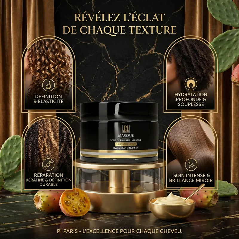 Masque Figue de Barbarie – Soin capillaire hydratant et réparateur intense - Tous types de cheveux Parfuminspireparis
