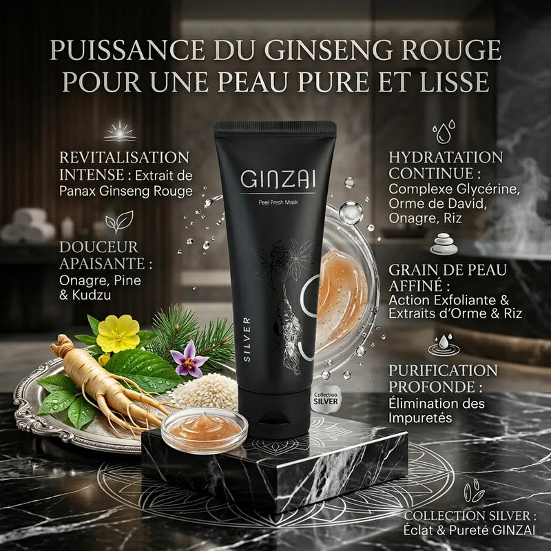 Masque exfoliant au ginseng, éclat et douceur du visage - GINZAI - Elohé Beauty