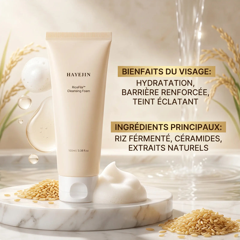 Gel nettoyant visage Hypoallergénique aux Micro-Bulles de Riz Fermenté 100 ml - HAYEJIN HAYEJIN