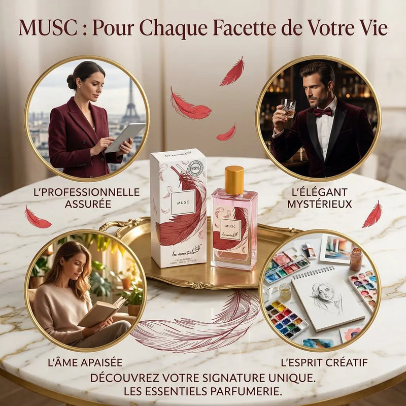 Musc – Eau de Parfum 80 ml - Parfum Mixte - Longue tenue L'Office des Parfums