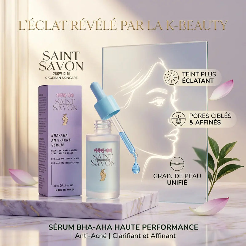 Sérum anti-acnée BHA - AHA 30 ml - Peau nette & lisse - Soin coréen prémium - Elohé Beauty