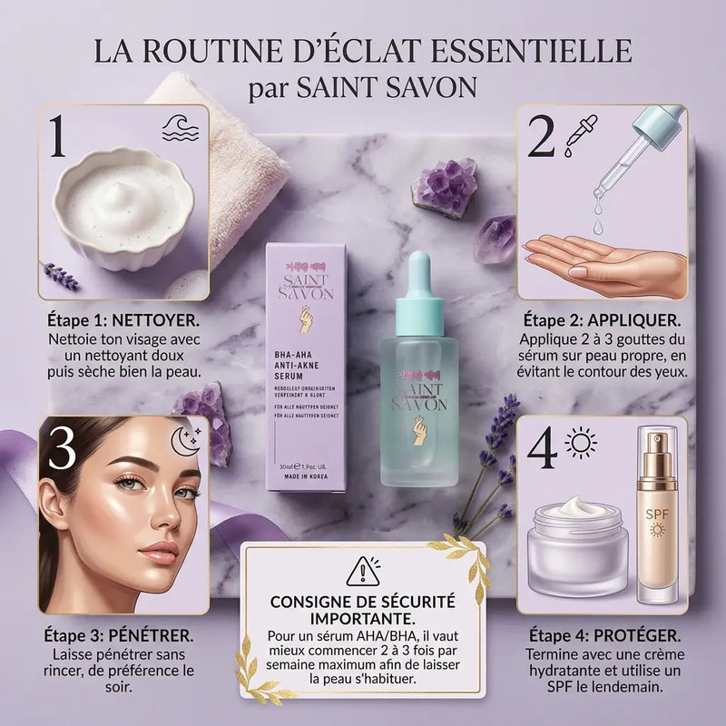 Sérum anti-acnée BHA - AHA 30 ml - Peau nette & lisse - Soin coréen prémium - Elohé Beauty