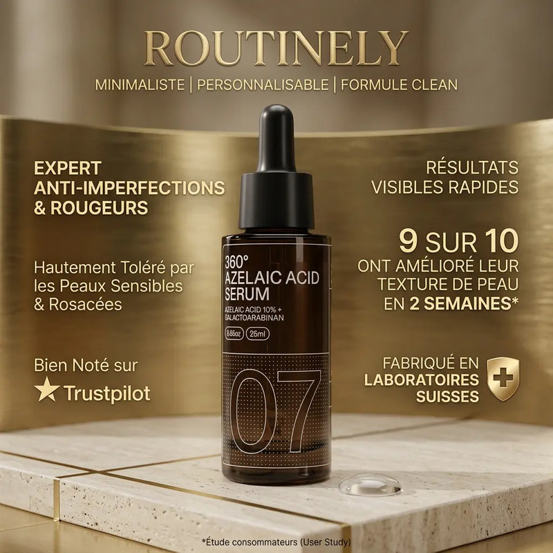 Sérum Acide Azélaïque 360° - Sérum Anti-imperfections, rougeurs et éclat - Routinely Routinely