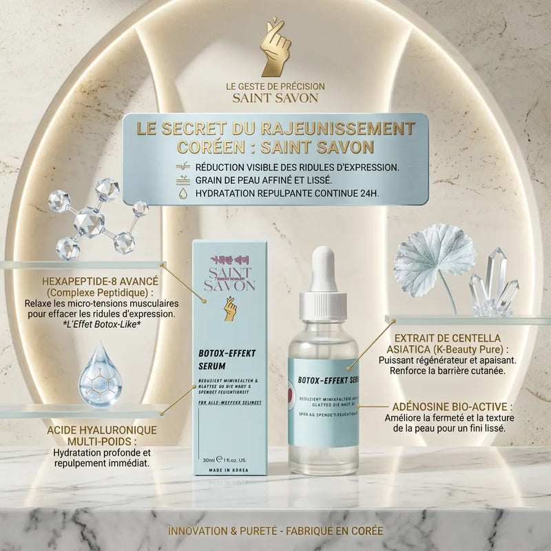 Sérum Effet Botox 30ml - Peau lisse, ferme & repulpée – Soin coréen premium - Elohé Beauty