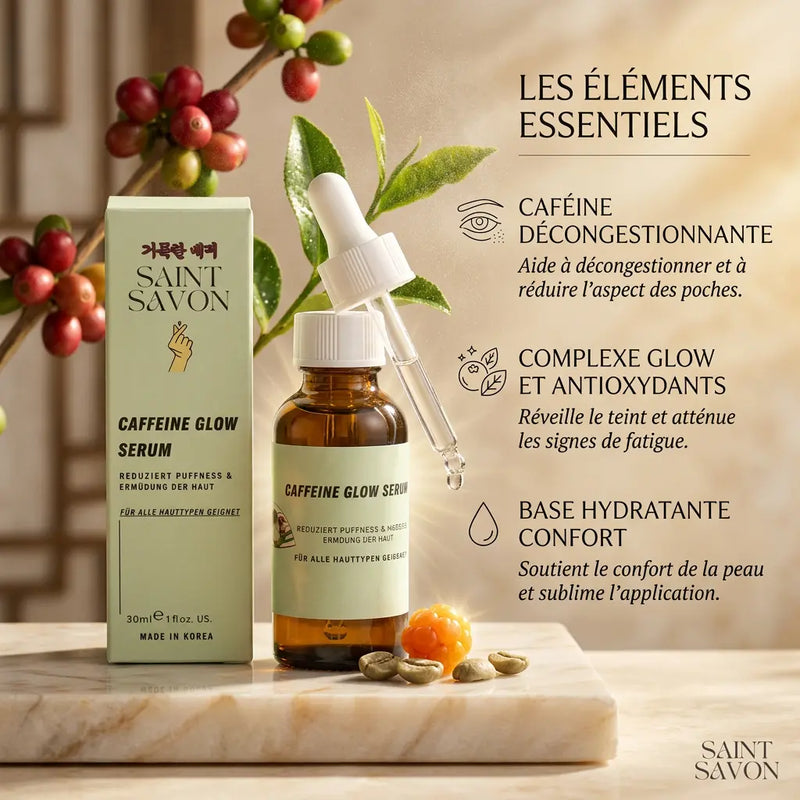 Caffeine Glow  - Serum à la caféine 30ml – Soin coréen premium - Elohé Beauty