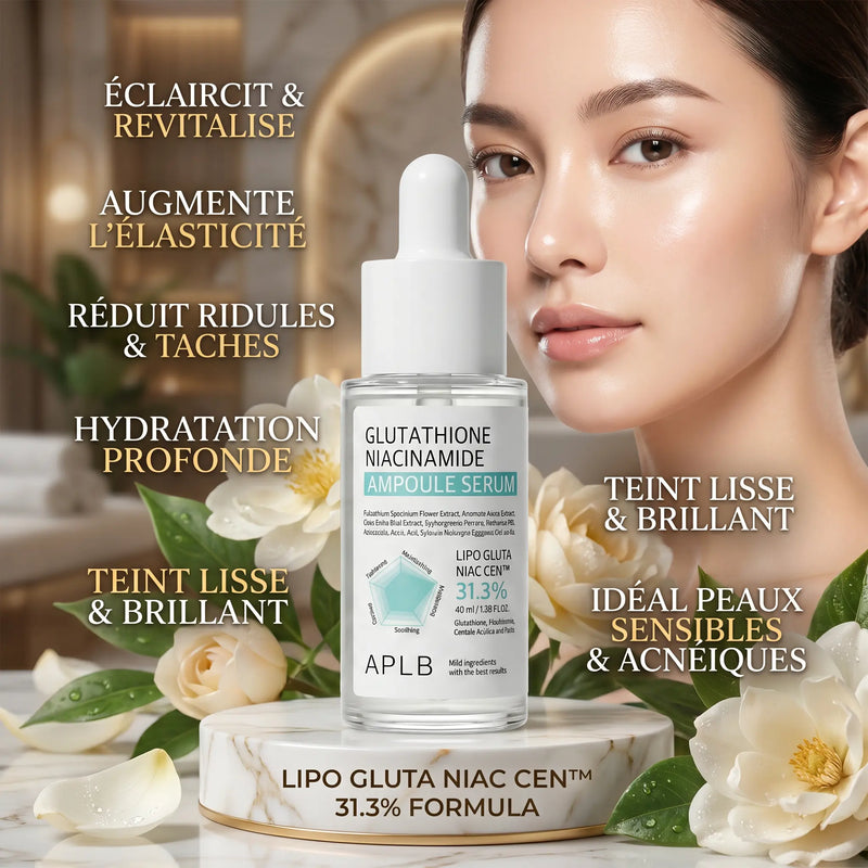 Sérum Glutathion & Niacinamide 40 ml – Éclat, Teint Unifié & Tâches atténuées - APLB APLB
