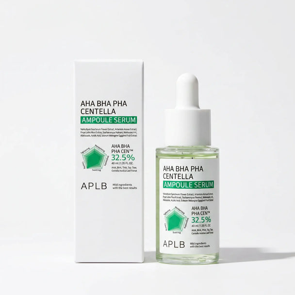 Sérum AHA BHA PHA Centella 40 ml – Exfoliation, Pores Affinés, Teint Unifié & Peau Apaisée - APLB APLB