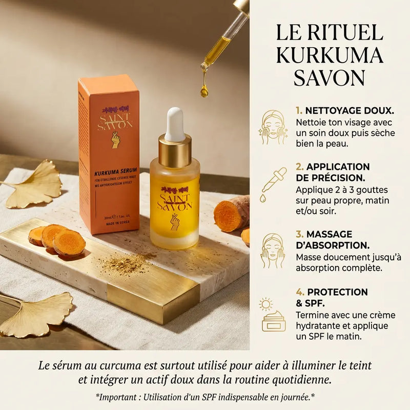 Sérum au Curcuma 30 ml - Teint lumineux, unifié & éclatant – Soin coréen premium - Elohé Beauty
