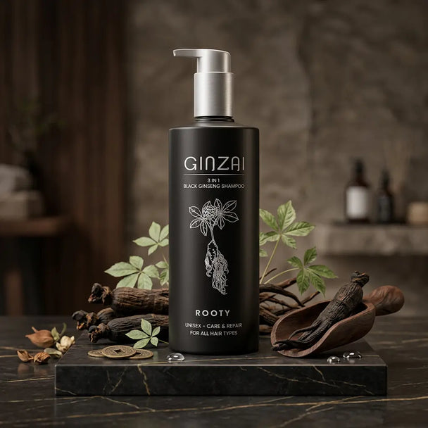 ROOTY - Shampooing 3 en 1 au Ginseng Noir GINZAI Ginzai