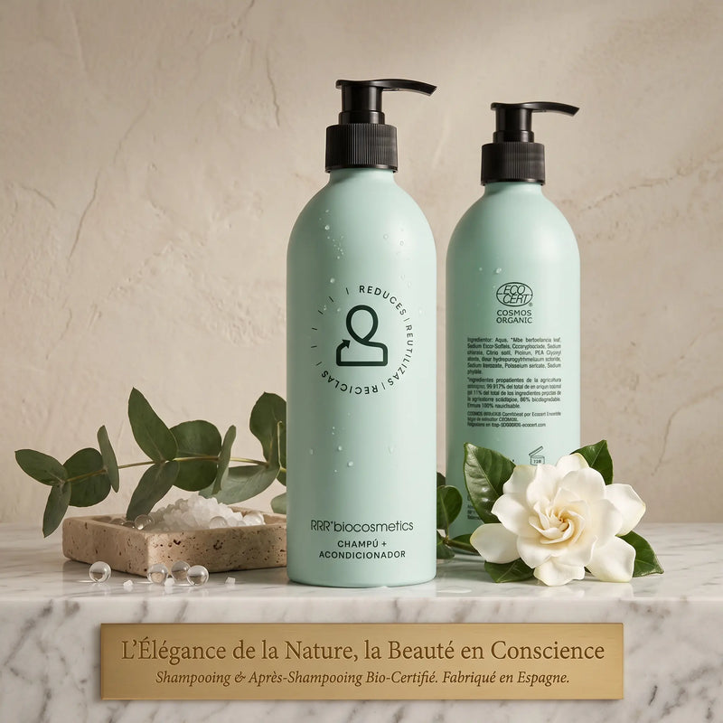 Shampooing et Conditionneur Écologique 500 ml – RRR’biocosmetics - Bio, Vegan & COSMOS ORGANIC - Elohé Beauty