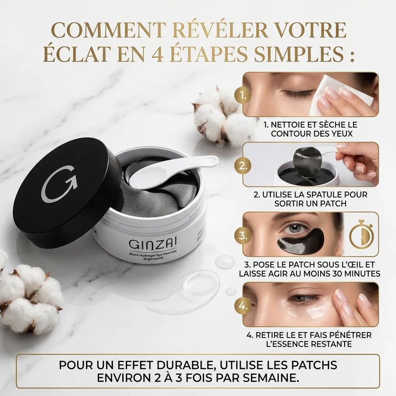 Patchs Yeux Hydrogel Noirs au Ginseng - Regard Lisse & Éclat - GINZAI Ginzai