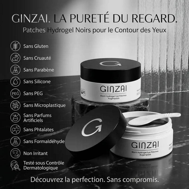 Patchs Yeux Hydrogel Noirs au Ginseng - Regard Lisse & Éclat - GINZAI Ginzai